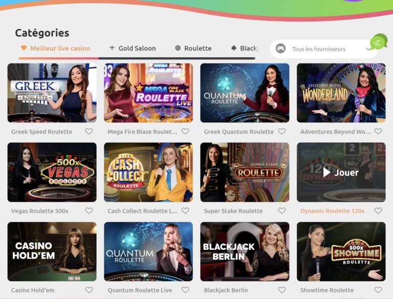 Cadoola Casino jeux live