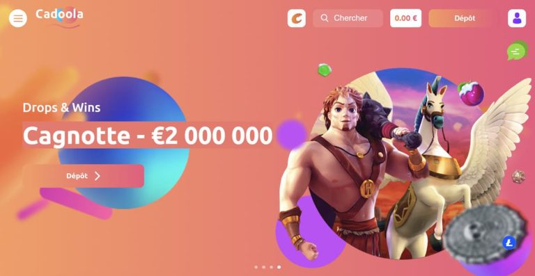 Cadoola Casino page accueil